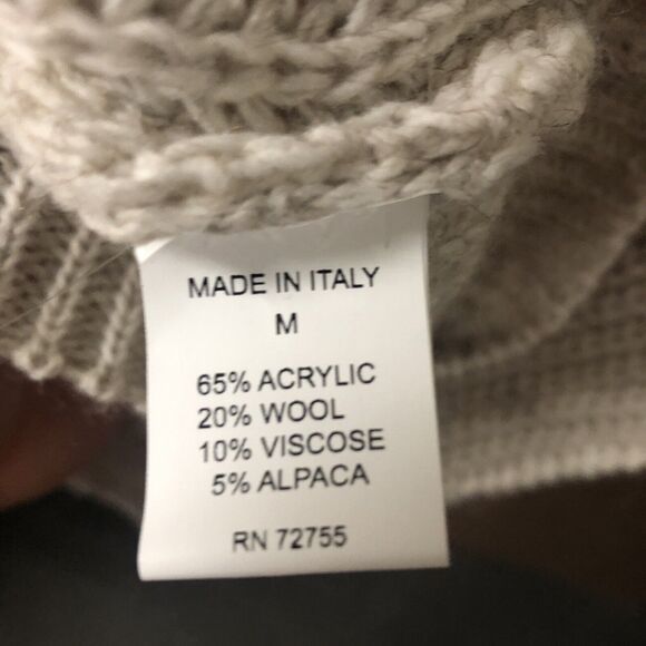 Maison Pholya Women’s crewneck size Medium sweater Beige Wool Blend sweater - Picture 3 of 4
